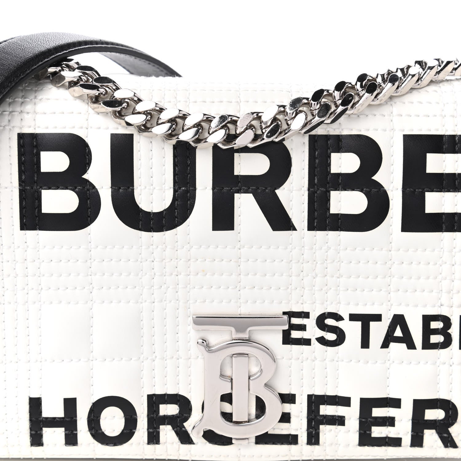 Burberry Patent Quilted Horseferry Print Small Lola Bag White 10 of 10