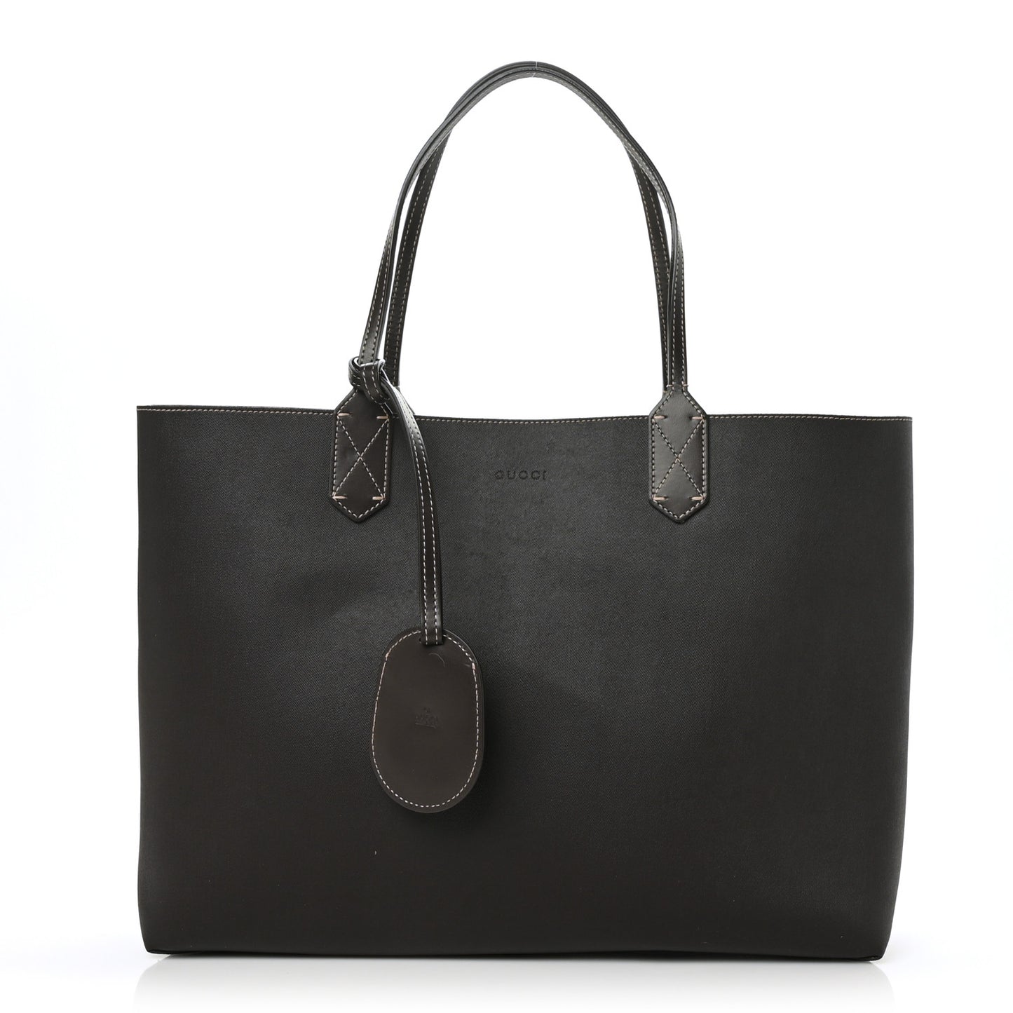Calfskin GG Supreme Monogram Medium Reversible Tote Dark Brown