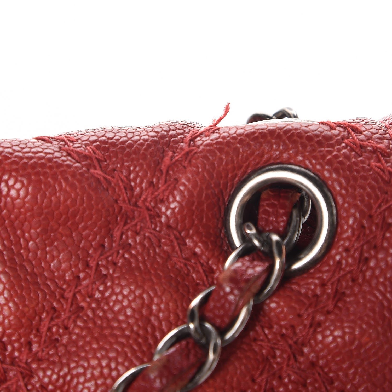 Chanel Caviar Stitched Small Flap Red 8 of 11