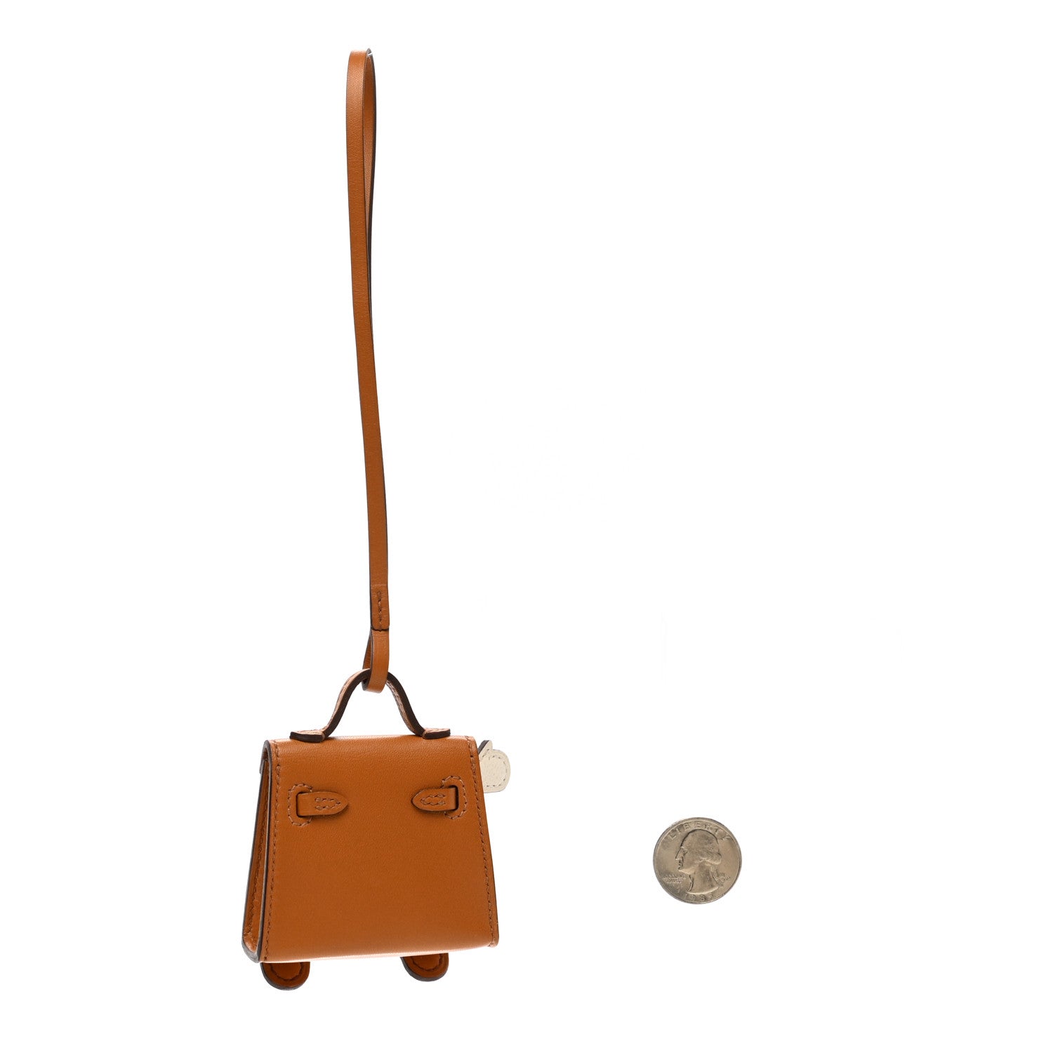 Hermes Tadelakt Chevre Mysore Kelly Quelle Idole Bag Charm Gold 2 of 6