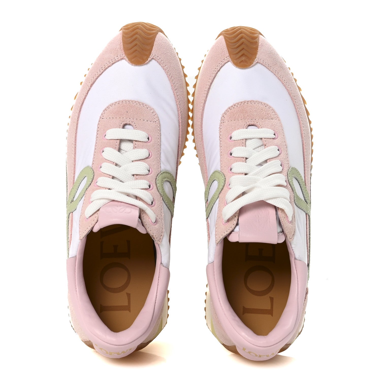 Loewe Nylon Suede Flow Runner Sneakers 38 Bonbon White 2 of 9