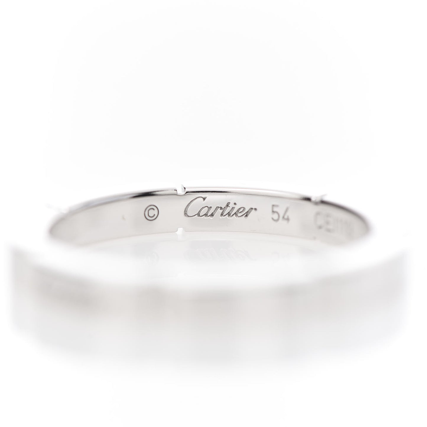 18K White Gold 2.5mm Maillon Panthere Wedding Band Ring 54 6.75