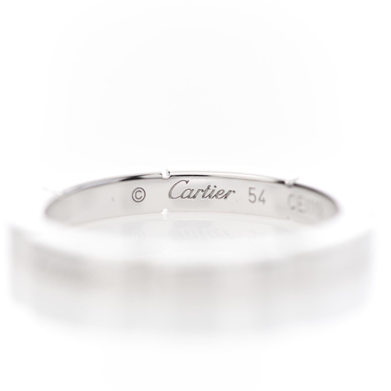 Cartier 18K White Gold 2.5mm Maillon Panthere Wedding Band Ring 54 6.75 4 of 6