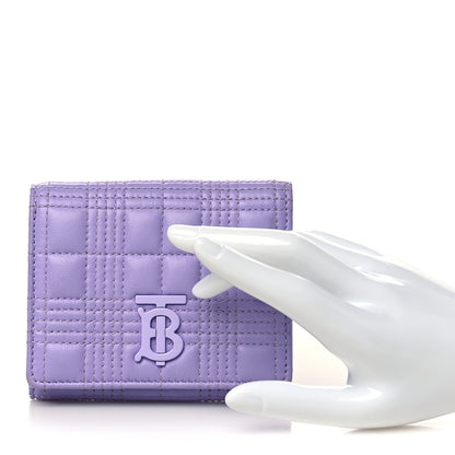 Burberry Lambskin Quilted Small Lola Folding Wallet Soft Violet 2 of 7