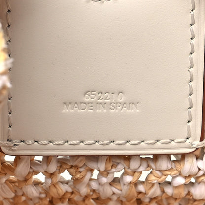 Loewe Raffia Calfskin Sequin Balloon Ruffles Bucket Bag Natural White 6 of 10