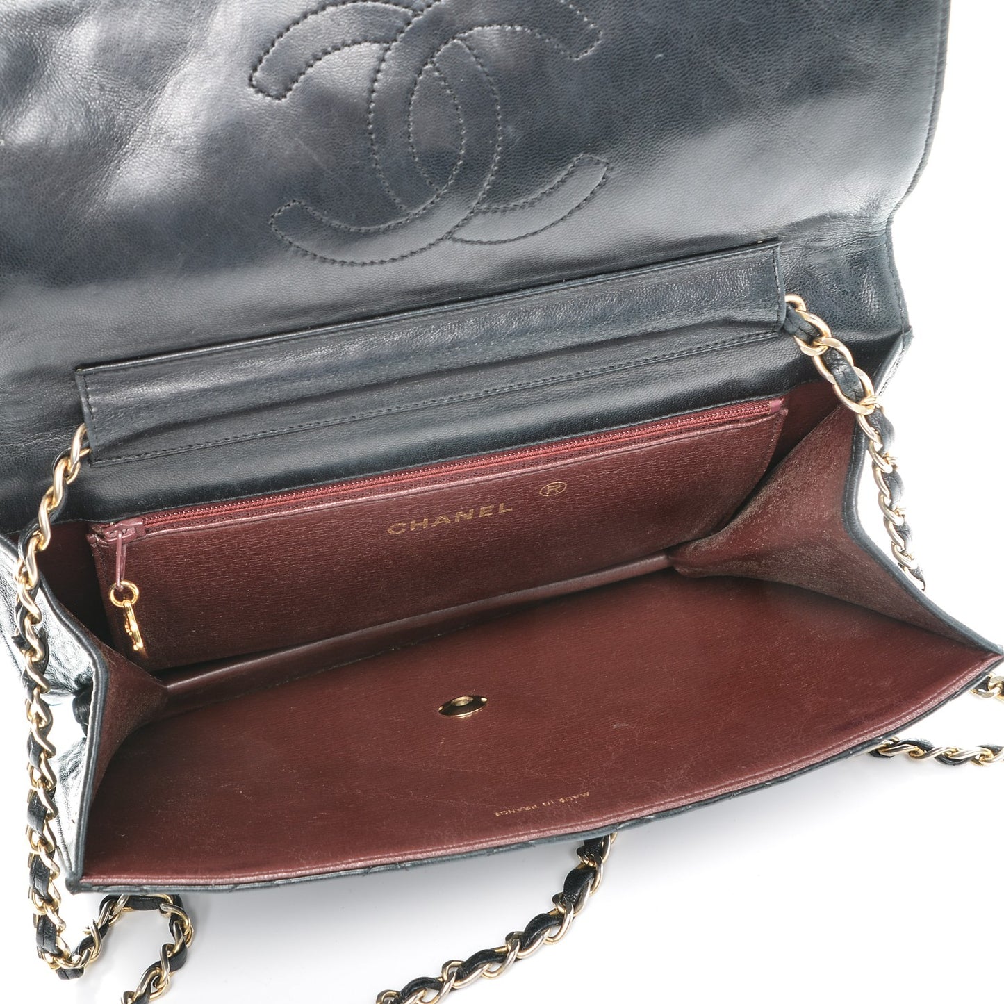 Lambskin Quilted Medium Single Flap Black