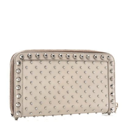 Prada Spazzolato Studded Zip Around Wallet Quarzo 3 of 9