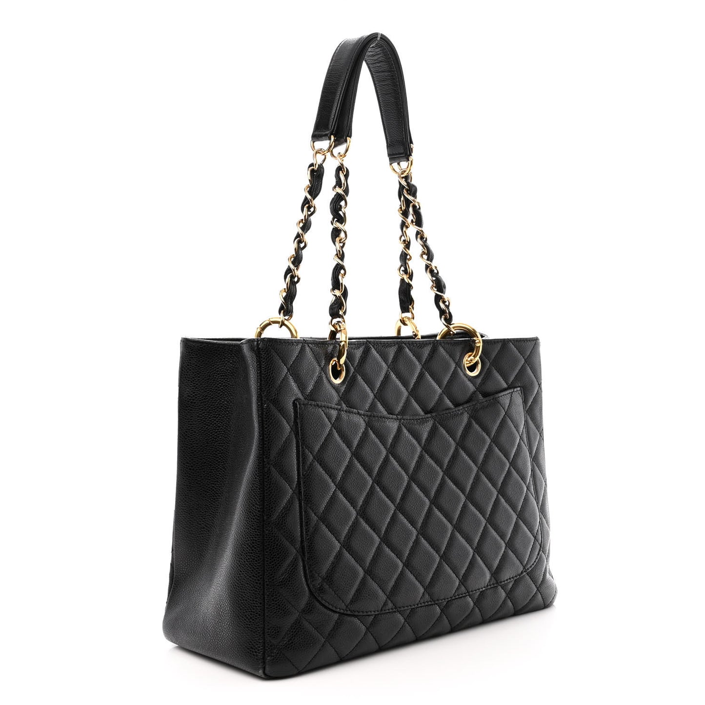 Caviar Quilted Grand Shopping Tote GST Black