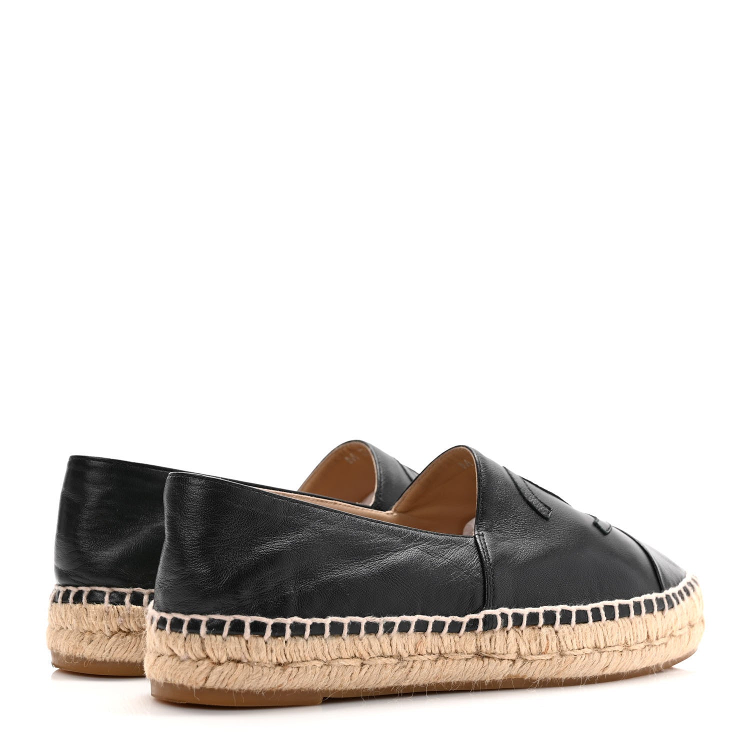 Chanel Lambskin CC Espadrilles 37 Black 4 of 8