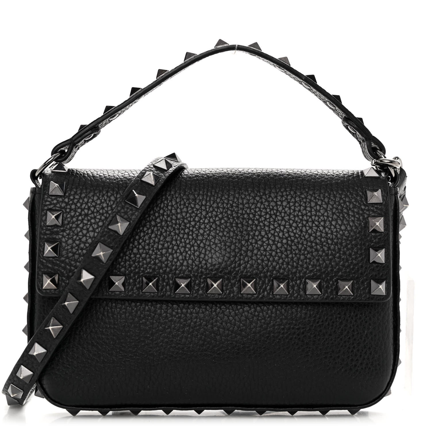 Valentino Garavani Grainy Calfskin Rockstud Crossbody Pouch Black 1 of 9