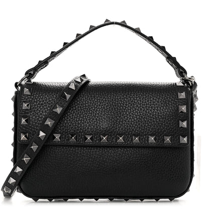 Valentino Garavani Grainy Calfskin Rockstud Crossbody Pouch Black 1 of 9