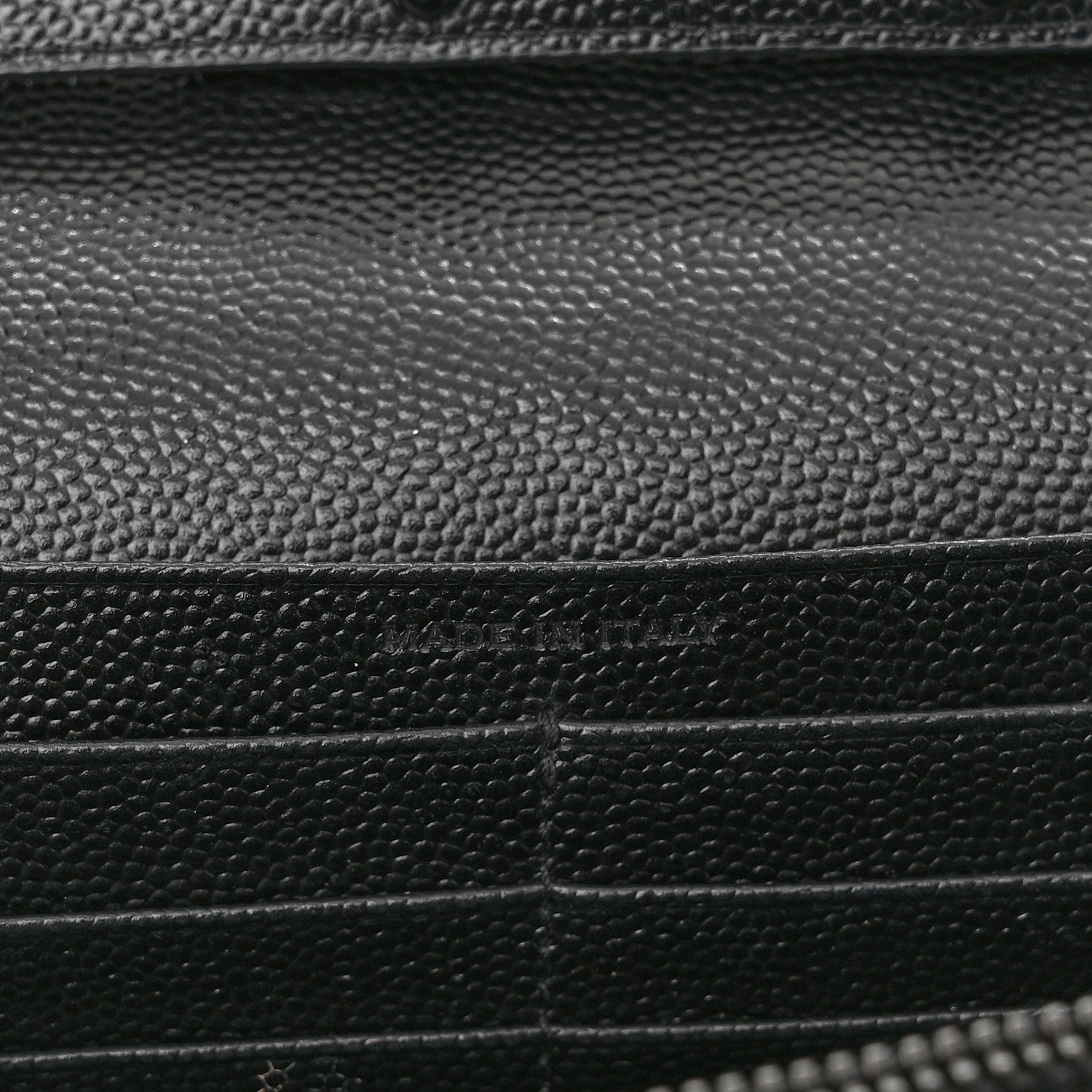 Saint Laurent Grain De Poudre Matelasse Chevron Monogram Monochrome Chain Wallet Black 7 of 12