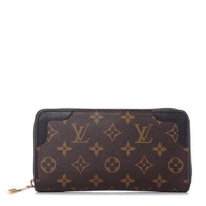 Louis Vuitton Monogram Zippy Retiro Wallet Black 1 of 9