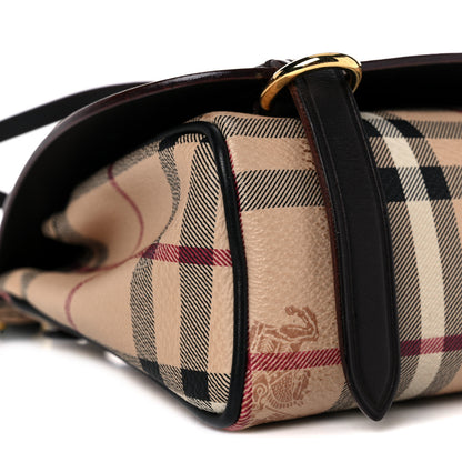 Burberry Haymarket Check Baby Bridle Saddle Bag Dark Clove Brown 6 of 20