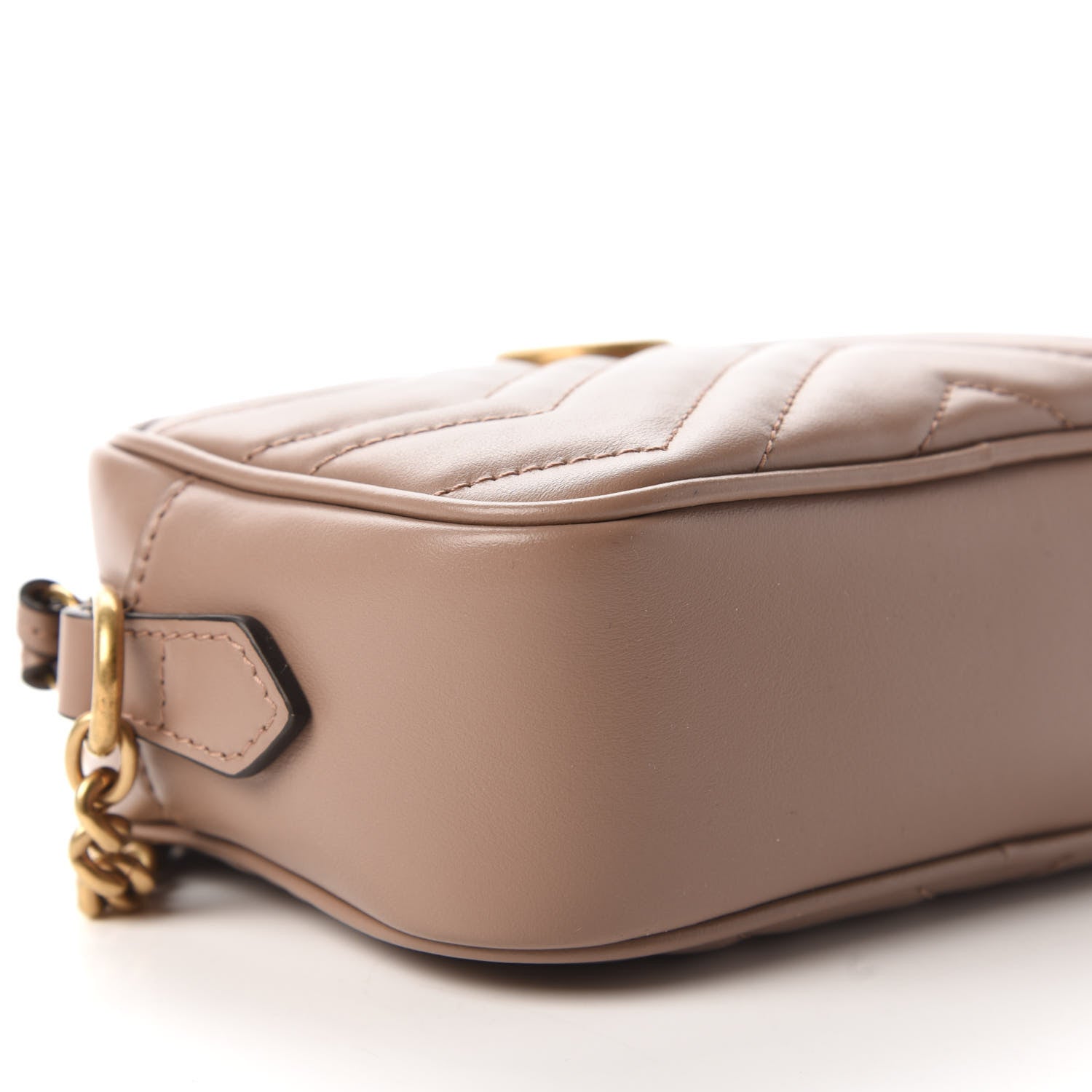 Gucci Calfskin Matelasse Mini GG Marmont Chain Shoulder Bag Porcelain Rose 6 of 10