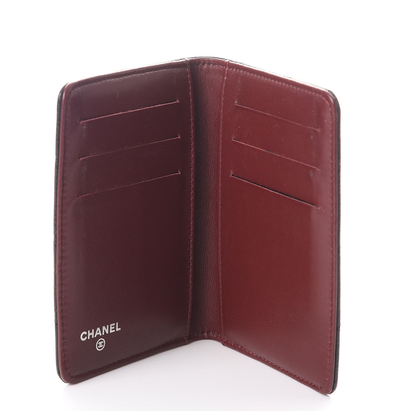 Caviar Quilted Flap Card Holder Black