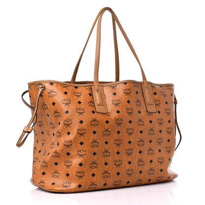 MCM Visetos Large Liz Reversible Shopper Tote Cognac 4 of 13
