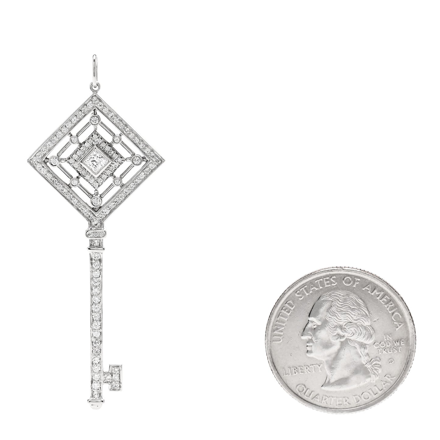 Platinum Diamond Grace Key Pendant