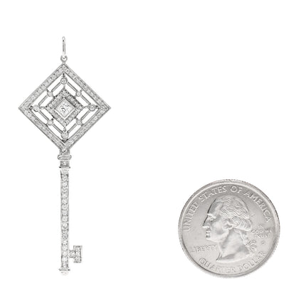 Tiffany Platinum Diamond Grace Key Pendant 2 of 5