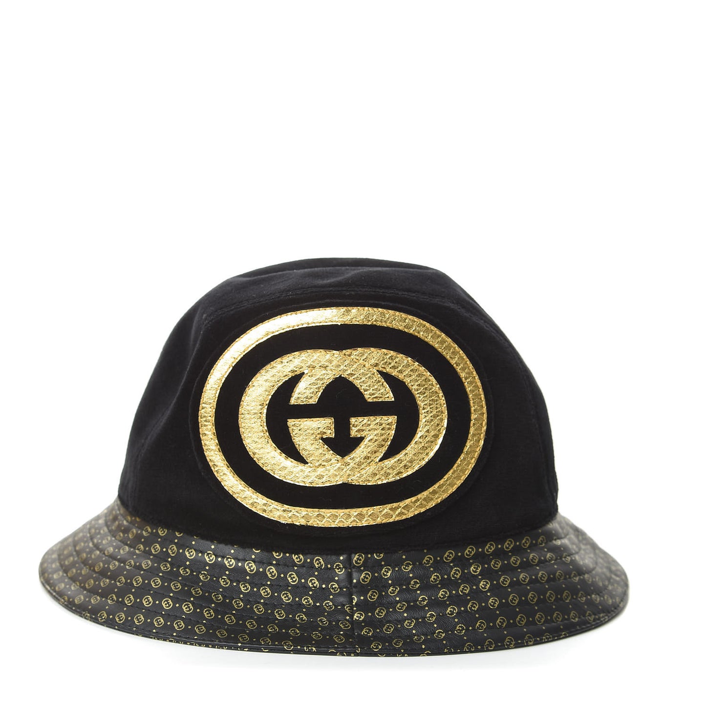 X DAPPER DAN Velvet Nappa Ayers GG Micro Monogram Fedora S Black