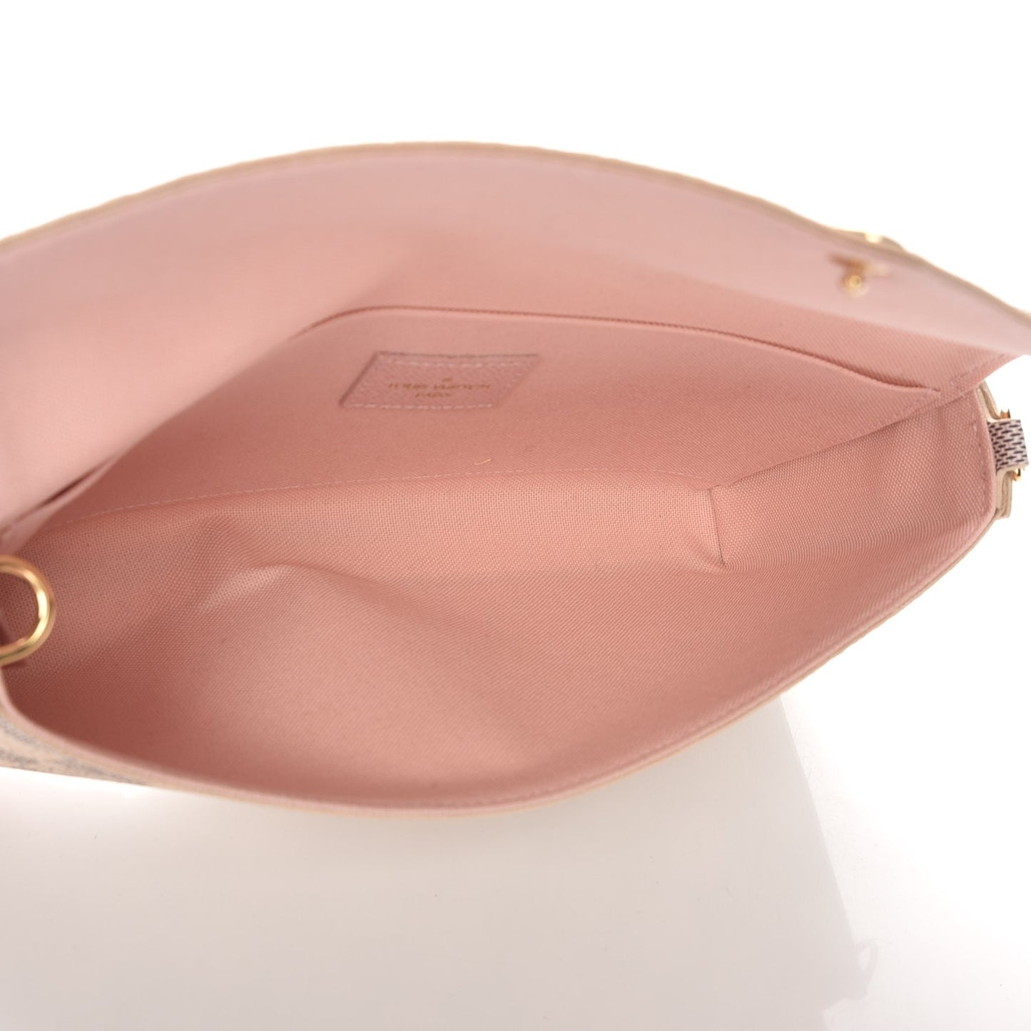 Damier Azur Pochette Felicie Chain Wallet Rose Ballerine