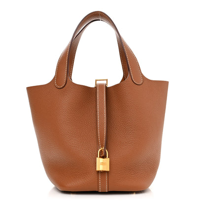 Hermes Taurillon Clemence Picotin Lock 18 PM Gold 1 of 10