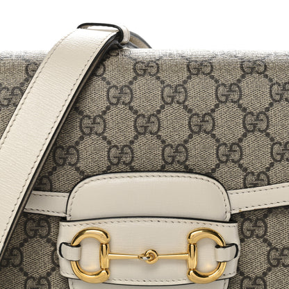 Gucci GG Supreme Monogram Horsebit 1955 Shoulder Bag Beige Mystic White 8 of 10