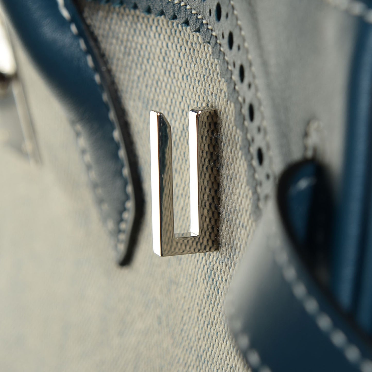 Swift Toile Ghillies Birkin 40 Bleu De Prusse