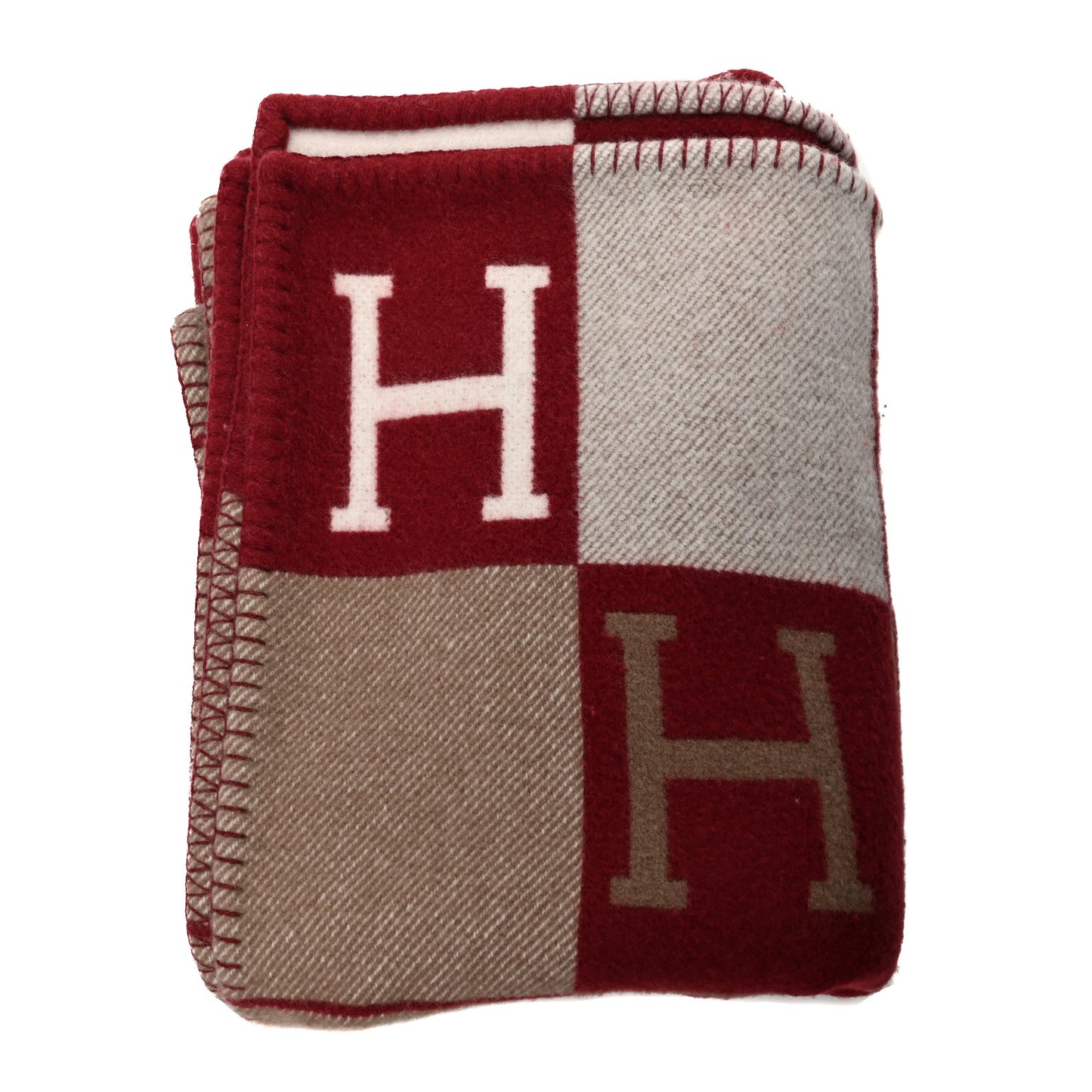 Wool Cashmere Avalon III Blanket Ecru Rouge H