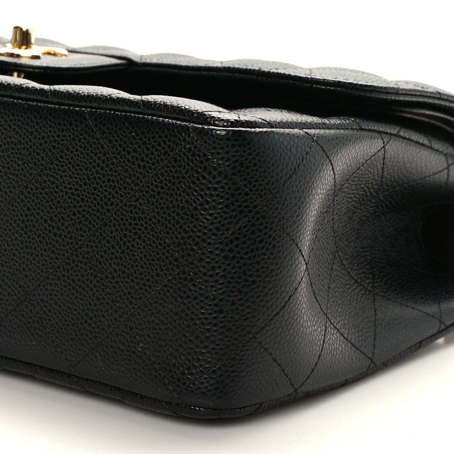 Caviar Quilted Jumbo Double Flap Black