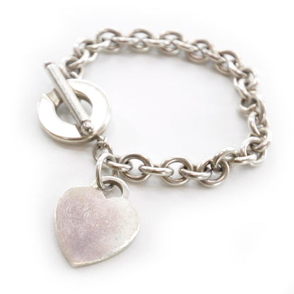 Tiffany Sterling Silver Heart Tag Charm Bracelet 1 of 4