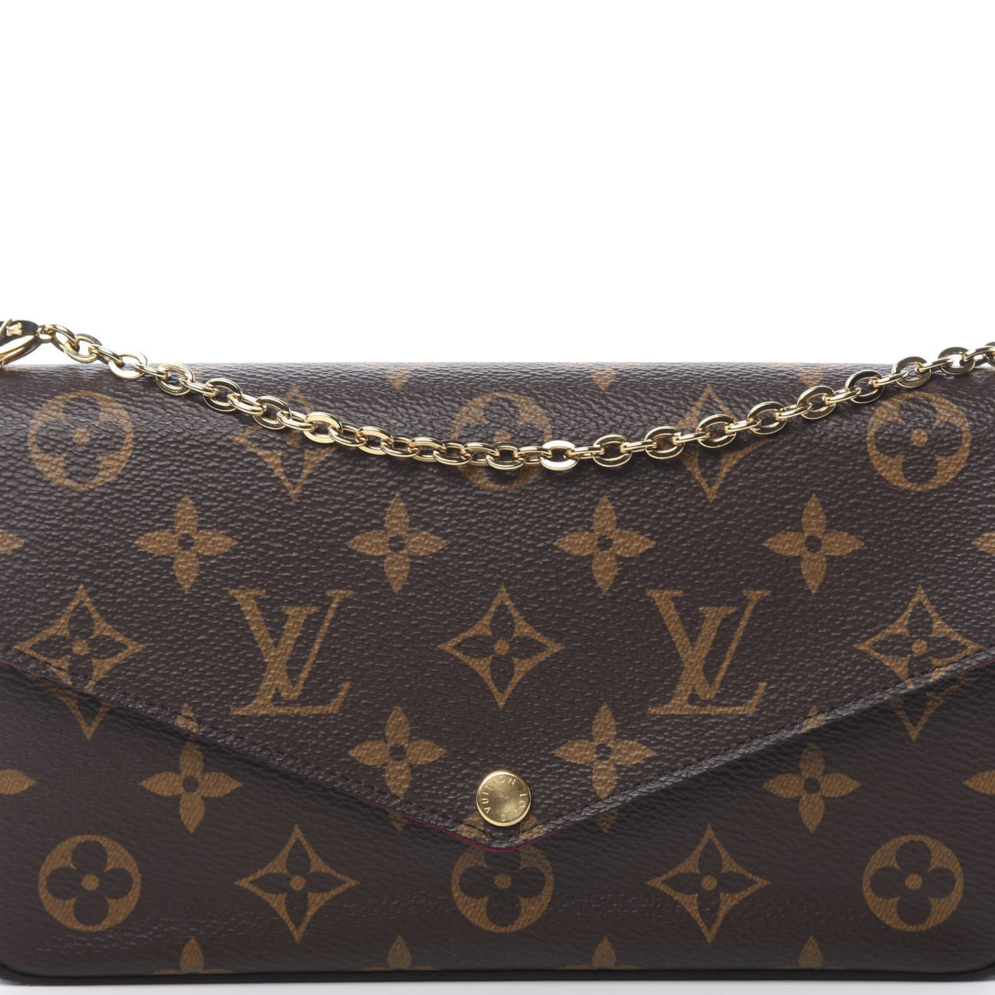 Monogram Pochette Felicie Chain Wallet Fuchsia