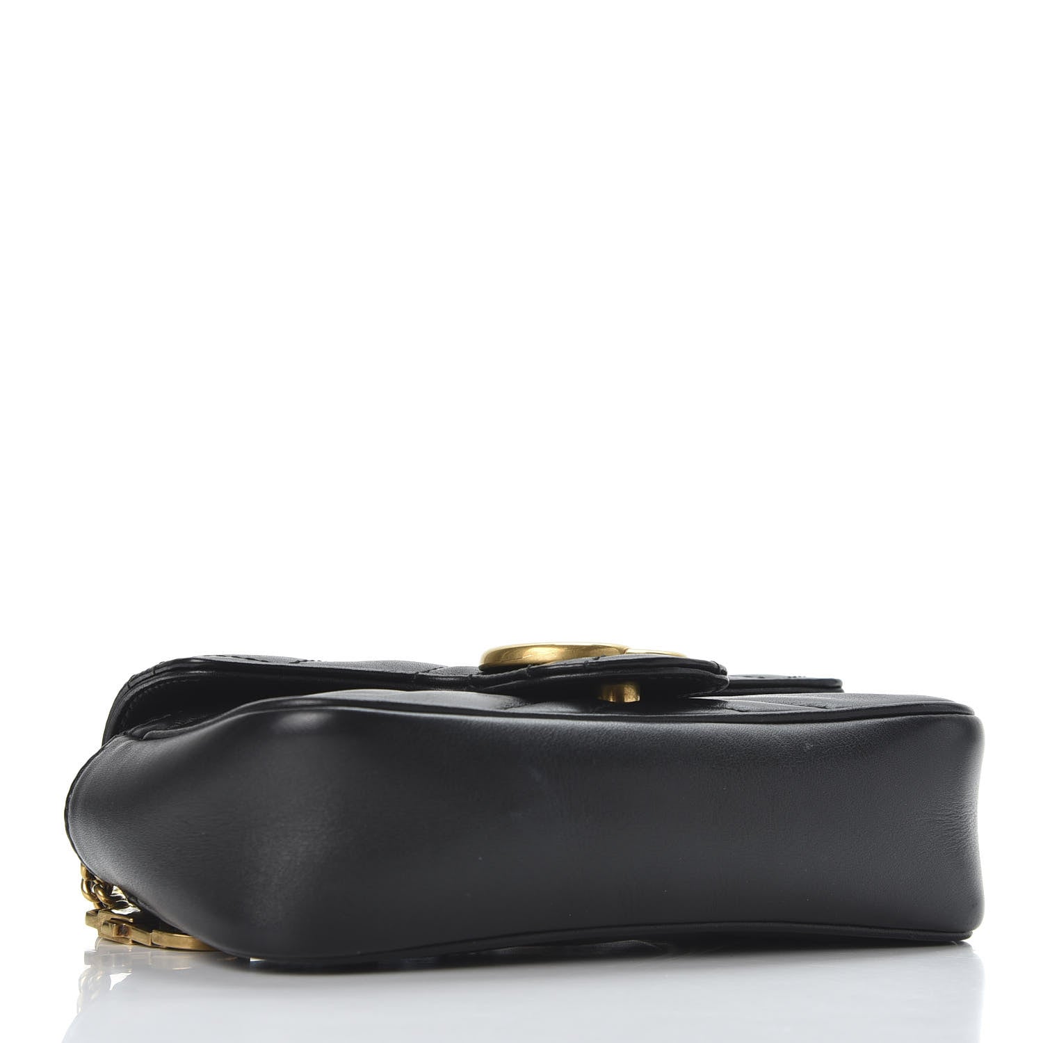Gucci Calfskin Matelasse Super Mini GG Marmont Shoulder Bag Black 3 of 10