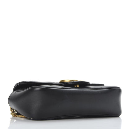 Gucci Calfskin Matelasse Super Mini GG Marmont Shoulder Bag Black 3 of 10