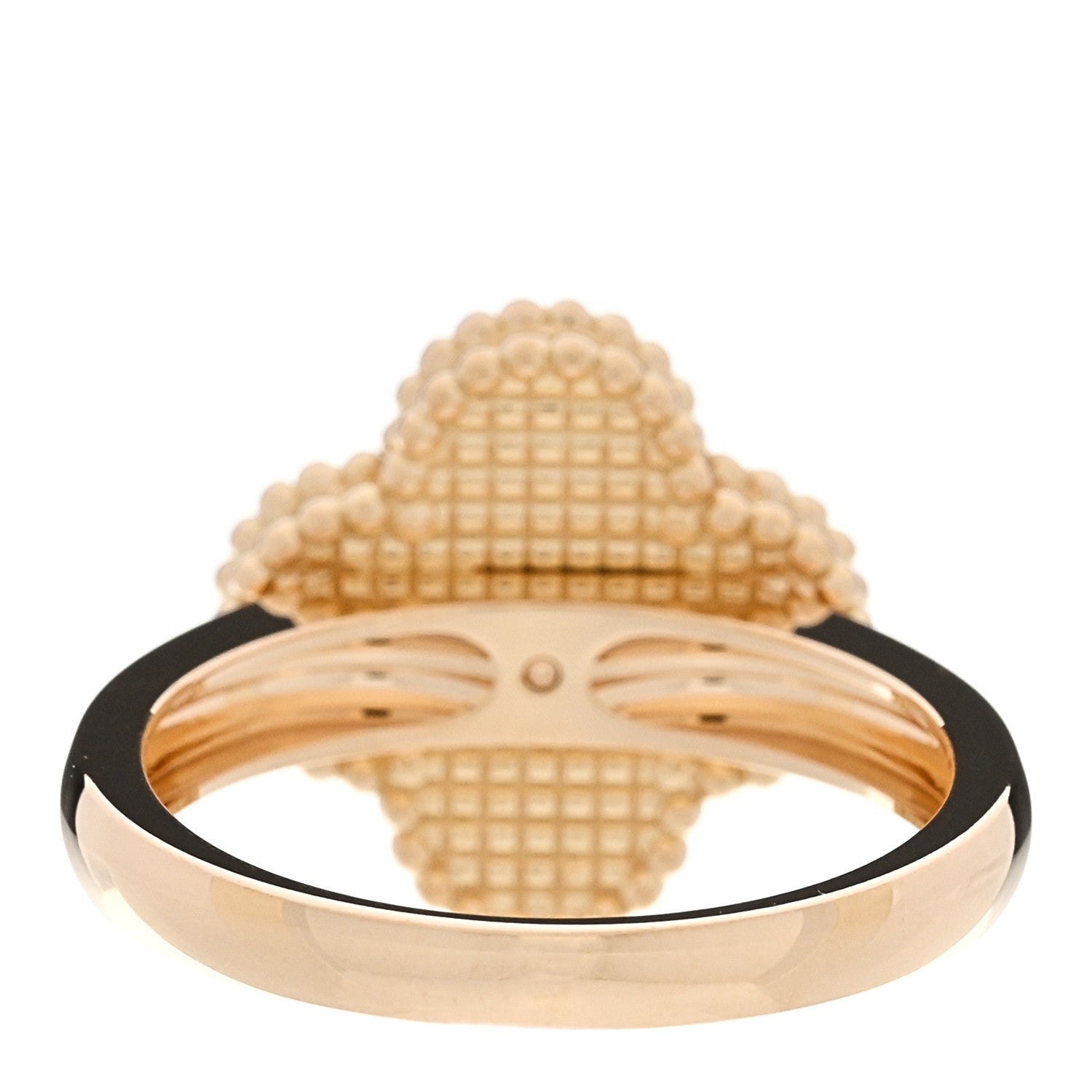 Van Cleef & Arpels 18K Yellow Gold Diamond Black Onyx Vintage Alhambra Ring 56 7.75 3 of 6