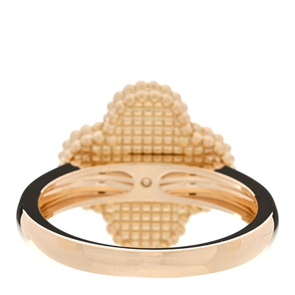 Van Cleef & Arpels 18K Yellow Gold Diamond Black Onyx Vintage Alhambra Ring 56 7.75 3 of 6