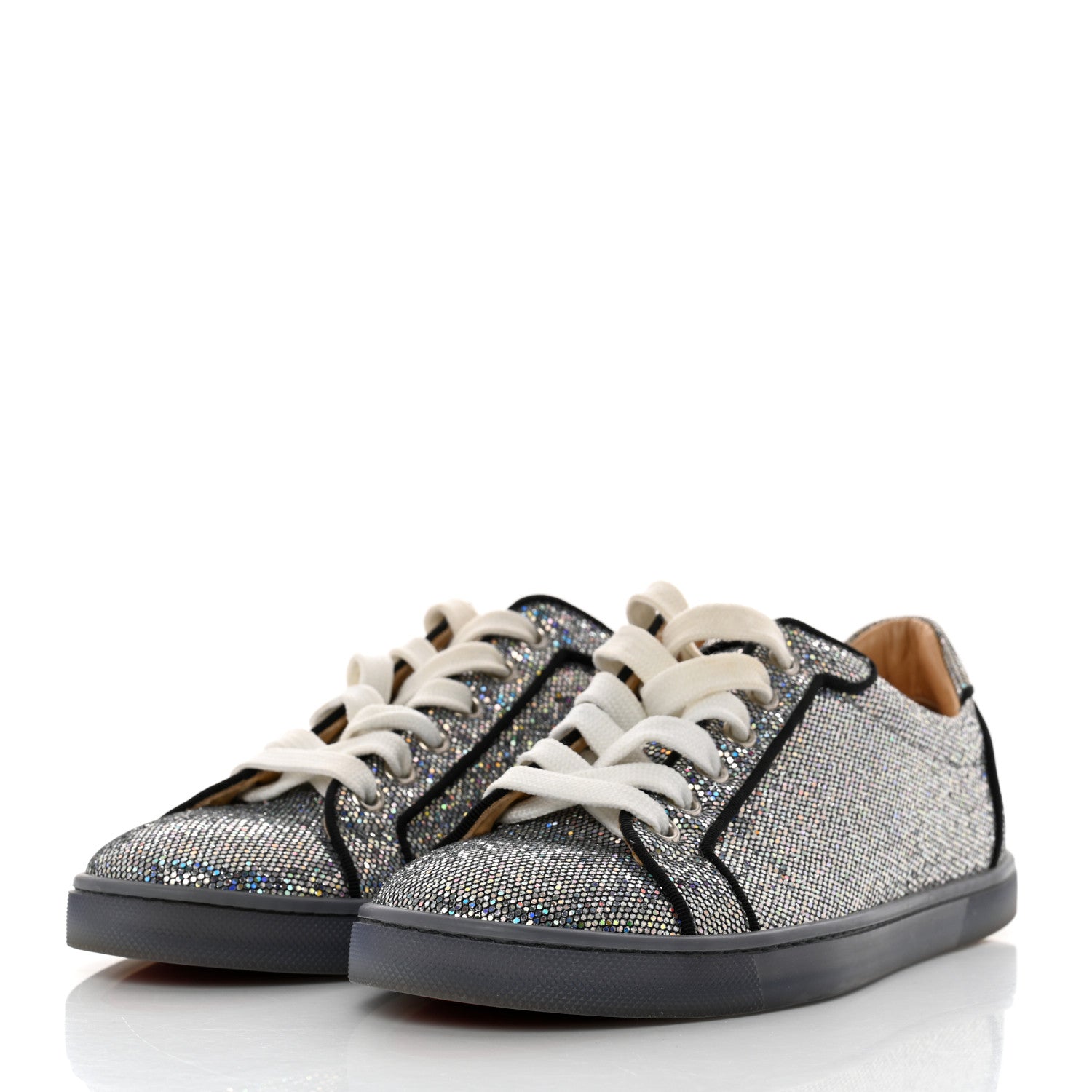 Christian Louboutin Seava Glitter Disco Ball Flat Sneakers 37 Multicolor 3 of 9