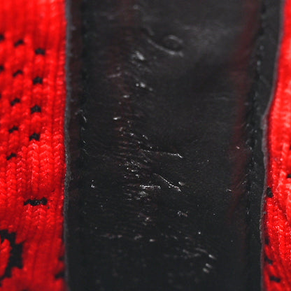 Gucci Quebec Calfskin Technical Jersey Knit GG Monogram Mens Horsebit Ankle Boots 9 Black Light Hibiscus Red 10 of 12