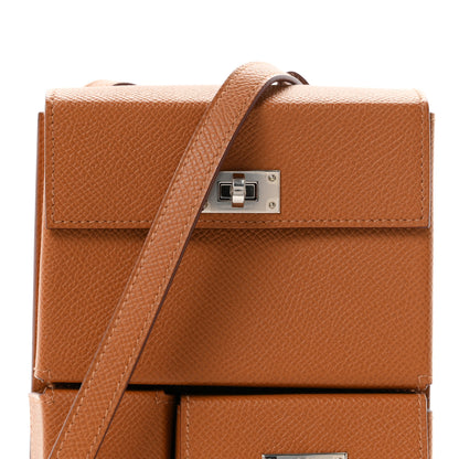 Hermes Epsom Kelly Multi Pocket Pochette To Go Gold 8 of 11