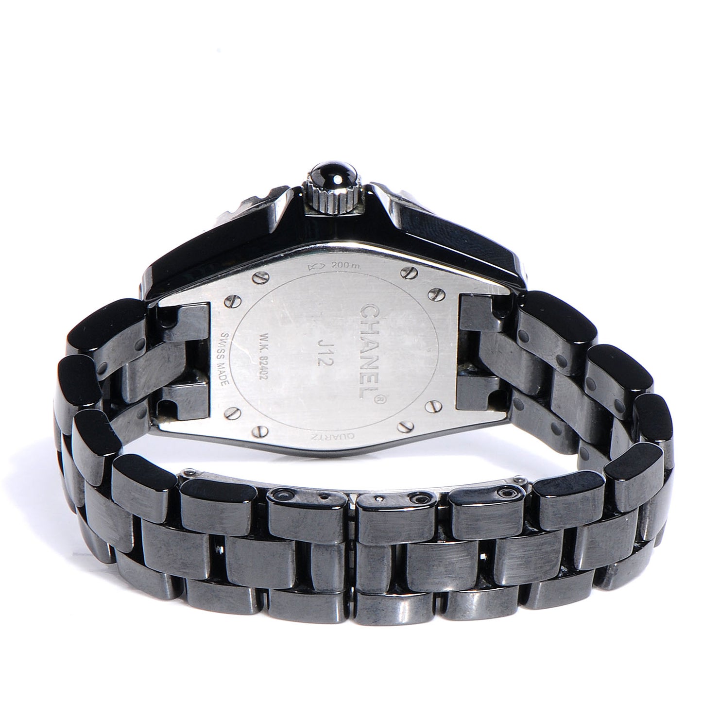 Stainless Steel Ceramic Diamond Pave Bezel 33mm J12 Quartz Watch Black