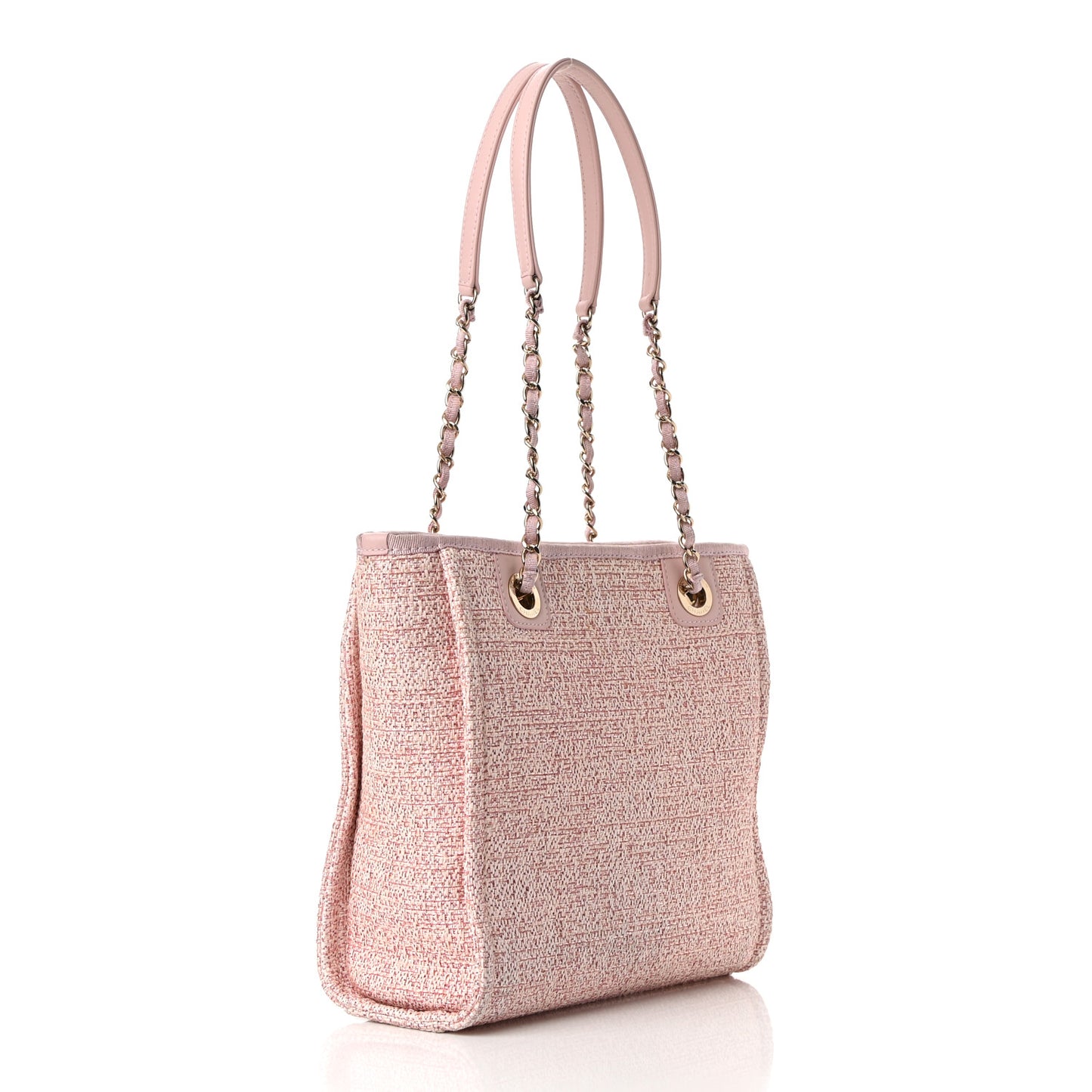 Lurex Boucle Mini Deauville Tote Pink
