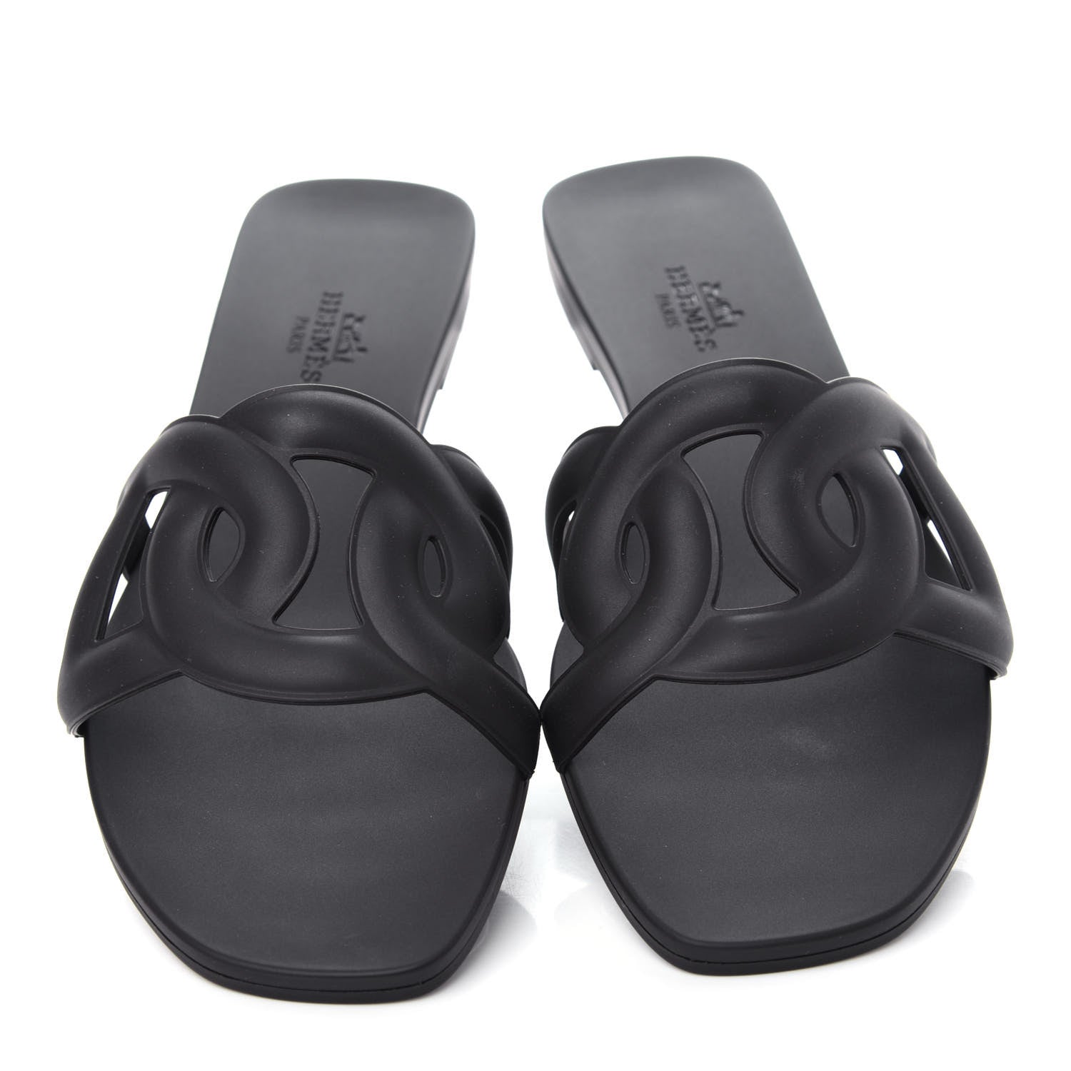 Hermes Rubber Aloha Sandals 36 Black 5 of 11