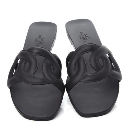 Hermes Rubber Aloha Sandals 36 Black 5 of 11