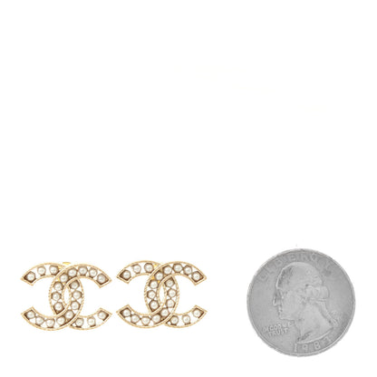 Chanel Pearl CC Earrings Gold 2 of 3