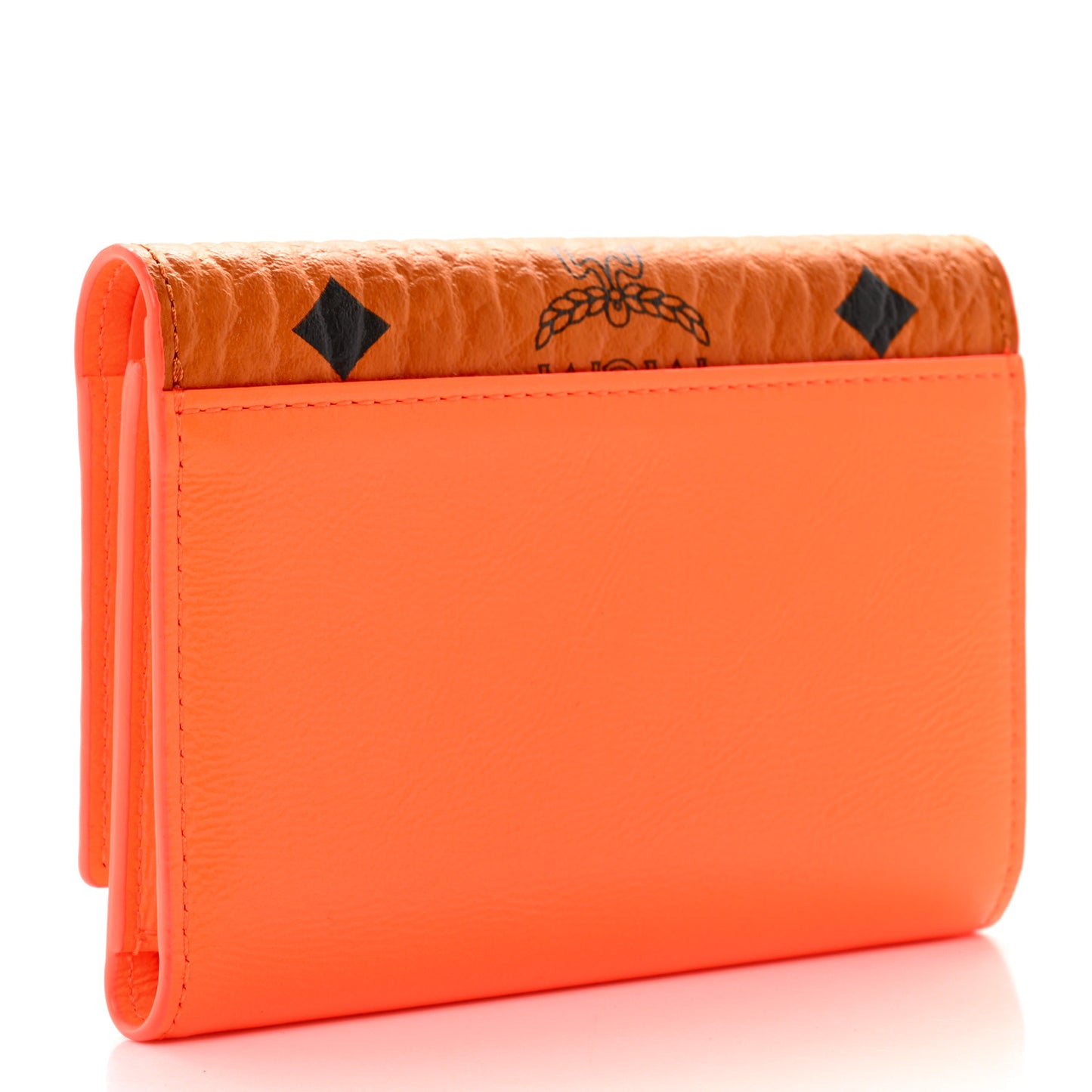 Visetos Patent Trifold Wallet Cognac Orange