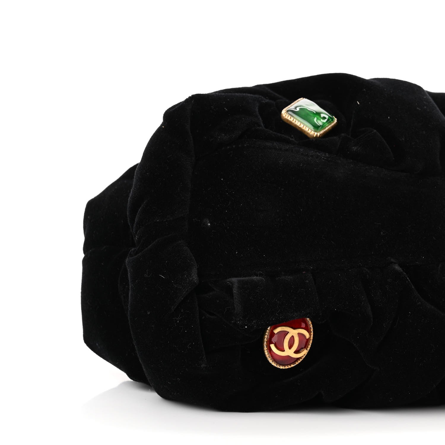 Chanel Resin Velvet Kiss Lock Clutch Black 9 of 10