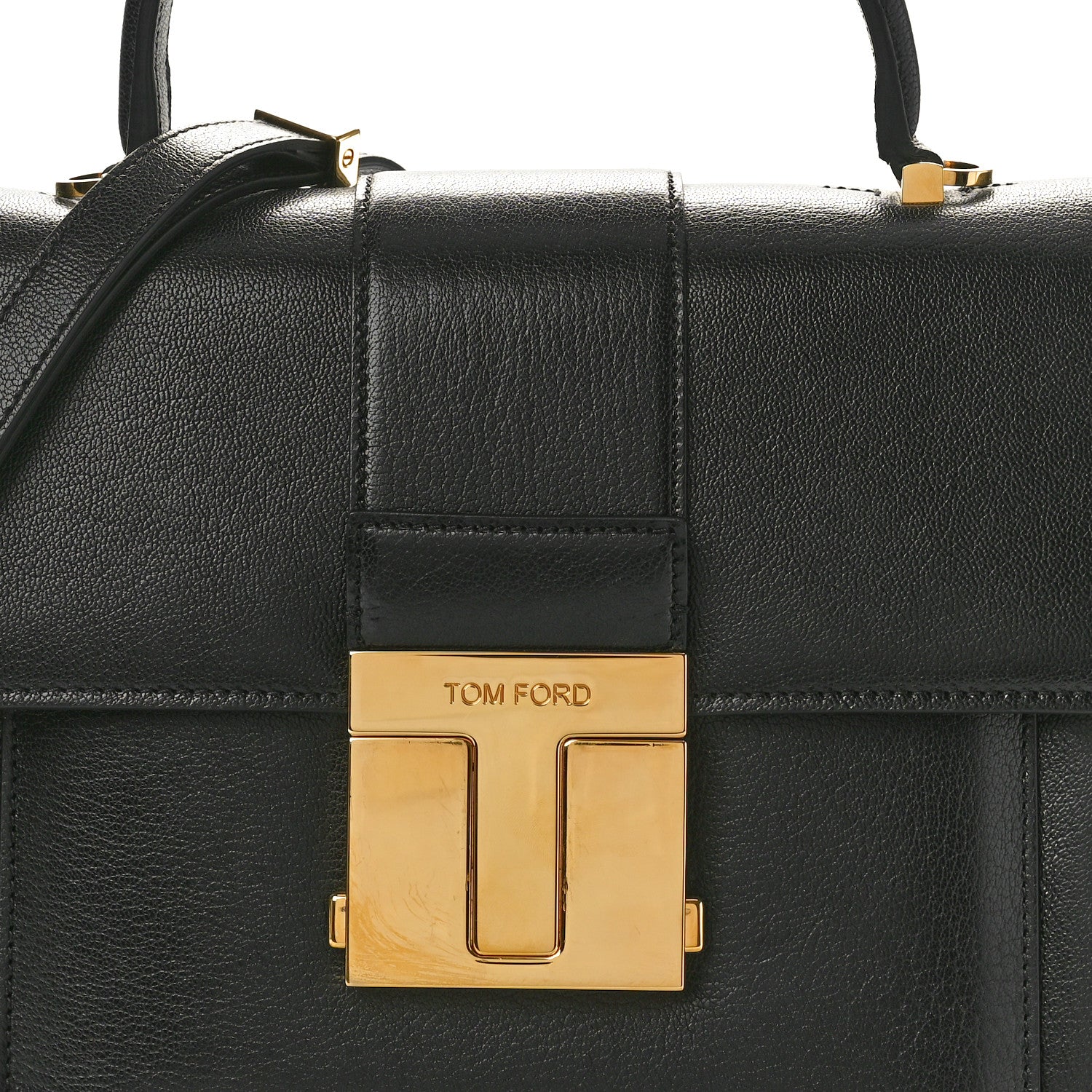 Tom Ford Shiny Goatskin Top Handle Day Bag Black 7 of 9