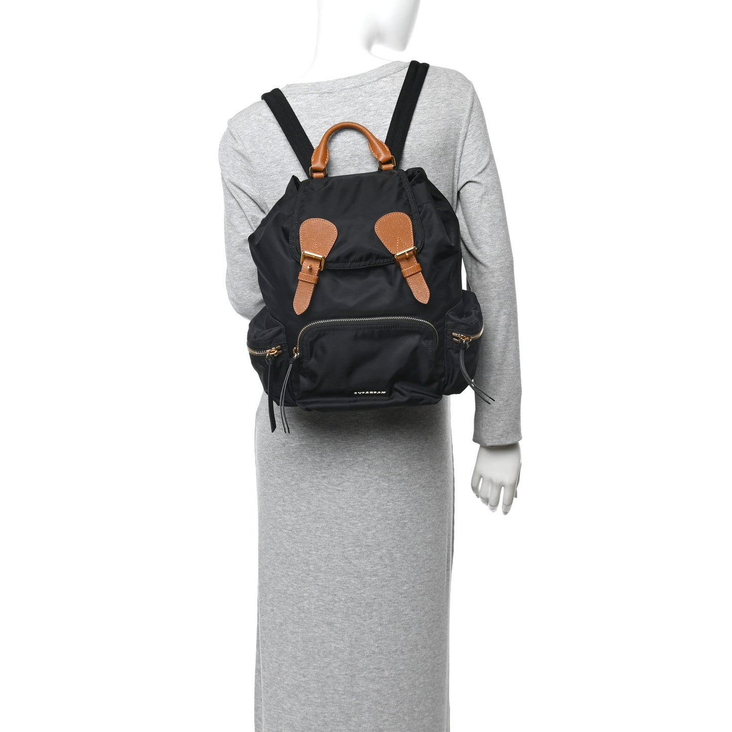 Nylon Medium Rucksack Backpack Black