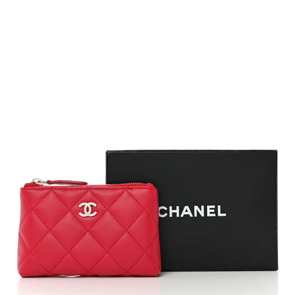 Chanel Lambskin Quilted Key Holder Case Red 8 of 8