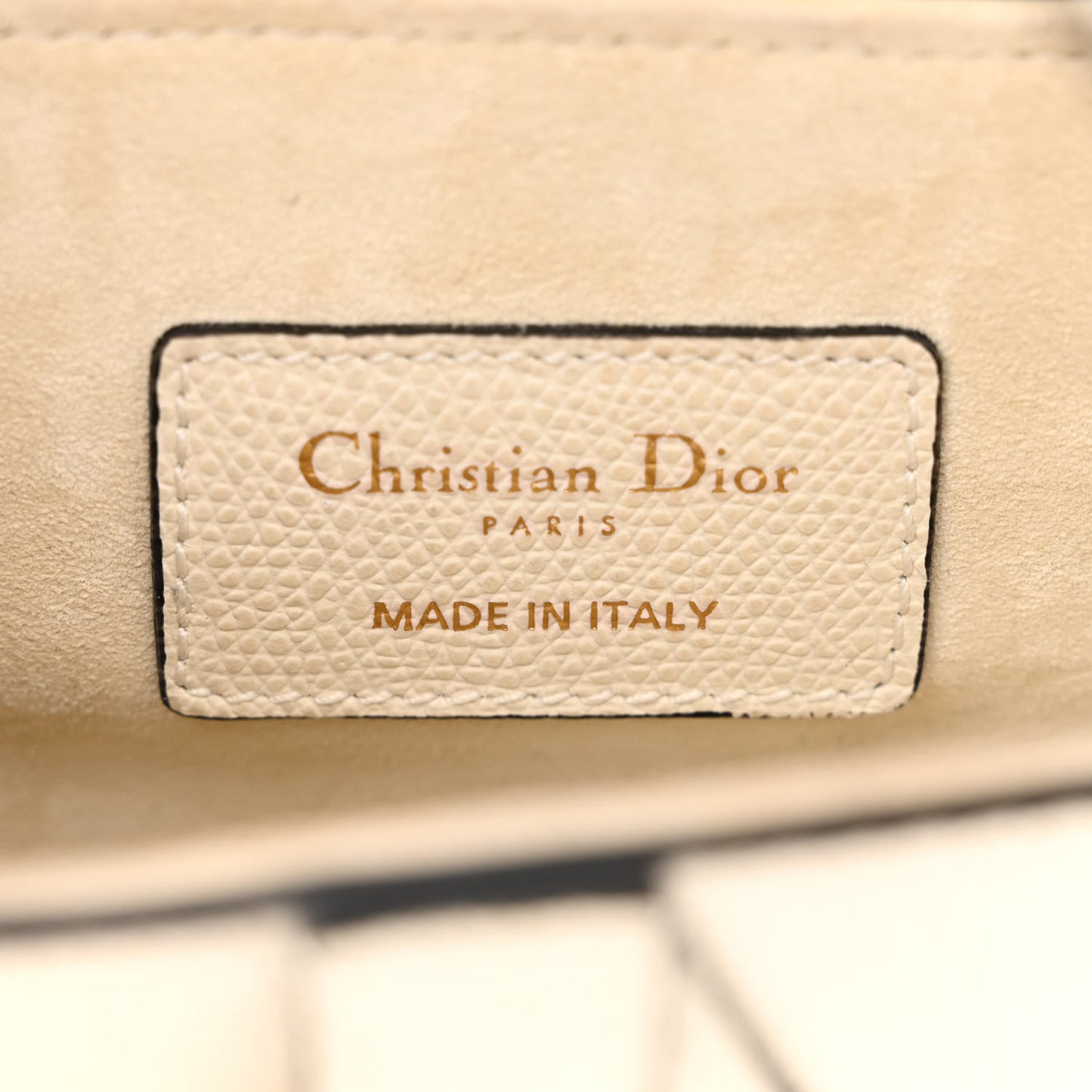 Grained Calfskin Mini Saddle Bag White